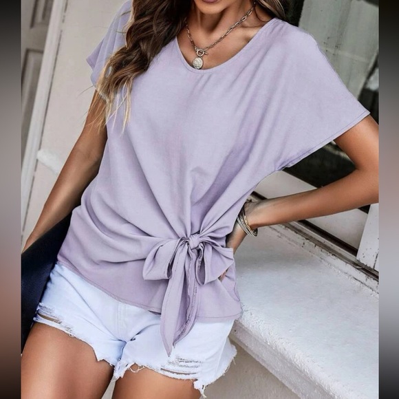 Boho batwing sleeve knot side blouse - Picture 6 of 15